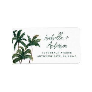 Waterverf Palm retouradres Etiket