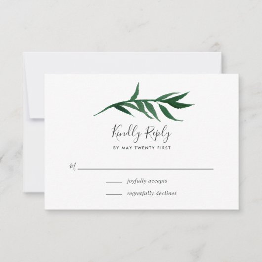 Waterverf Palm RSVP-kaart RSVP Kaartje (Voorkant)