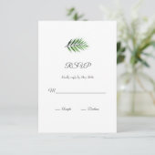 Waterverf Palm RSVP Kaartje (Staand voorkant)