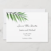 Waterverf Palm Save The Date (Voorkant)