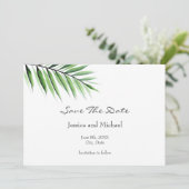 Waterverf Palm Save The Date (Staand voorkant)