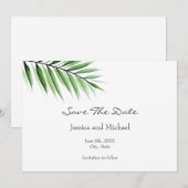 Waterverf Palm Save The Date (Voorkant / Achterkant)