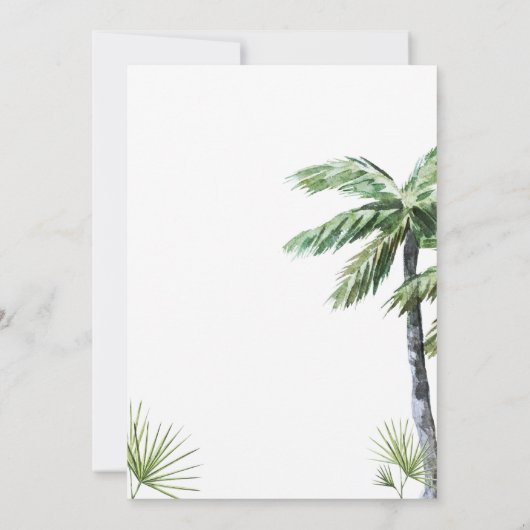 Waterverf Palm String Lights RSVP Kaart (Achterkant)