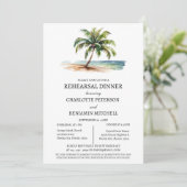 Waterverf Palm Tree Beach repetitie diner Kaart (Staand voorkant)