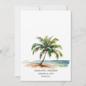 Waterverf Palm Tree Beach repetitie diner Kaart (Achterkant)