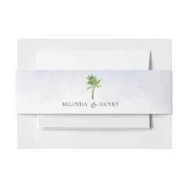 Waterverf Palm Tree Beach Weddenschap Uitnodigingen Wikkel