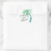 Waterverf Palm Tree Bestemming Trouwnamen Vierkante Sticker (Tas)