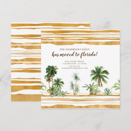 Waterverf Palm Tree Bewegende Aankondiging (Voorkant / Achterkant)