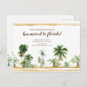 Waterverf Palm Tree Bewegende Aankondiging Briefkaart (Voorkant / Achterkant)