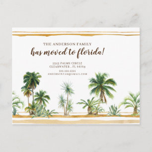 Waterverf Palm Tree Bewegende Aankondiging Briefkaart