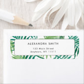 Waterverf Palm Tree Chique retour adres label (Insitu)