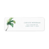 Waterverf Palm Tree Coastal Retouradres Etiket (Voorkant)