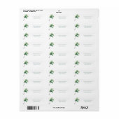 Waterverf Palm Tree Coastal Retouradres Etiket (Full Sheet)