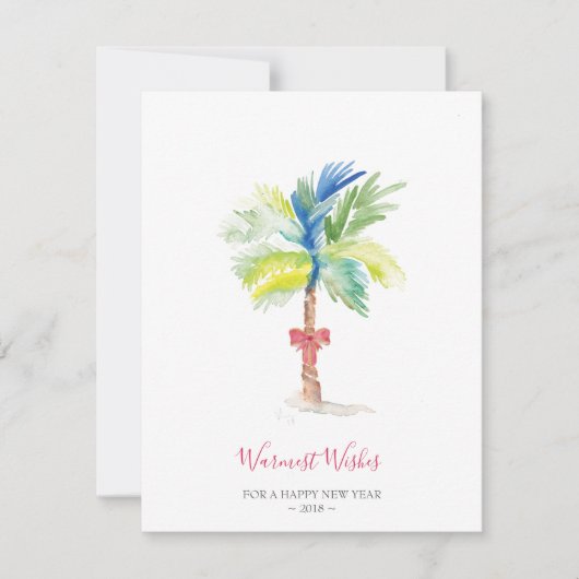 Waterverf Palm Tree Company Holiday Kaart (Voorkant)