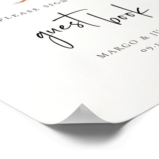 Waterverf Palm Tree Gastenboek teken Poster (Hoek)