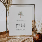 Waterverf Palm Tree Gastenboek teken Poster