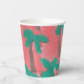 Waterverf Palm Tree Pattern Cup Papieren Bekers (Achterkant)