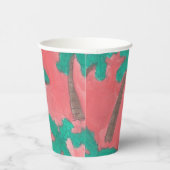 Waterverf Palm Tree Pattern Cup Papieren Bekers (Rechts)