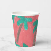 Waterverf Palm Tree Pattern Cup Papieren Bekers (Voorkant)