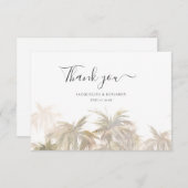 Waterverf Palm Tree Script bruiloft Bedankkaart (Voorkant / Achterkant)