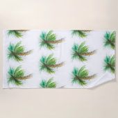 Waterverf Palm Tree Strandlaken (Voorkant)