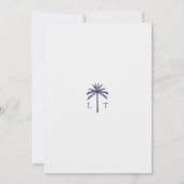 Waterverf Palm Tree Tropical Beach Wedding Save The Date (Achterkant)