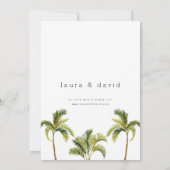 Waterverf Palm Tree Wedding Kaart (Achterkant)
