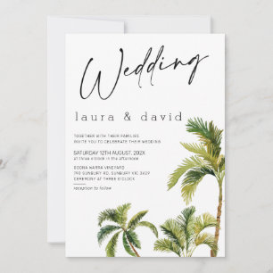 Waterverf Palm Tree Wedding Kaart