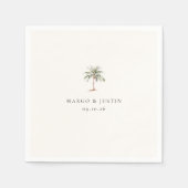 Waterverf Palm Tree Wedding Servet (Voorkant)