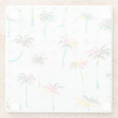 Waterverf Palm Trees 2 Glazen Onderzetter (Achterkant)