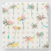 Waterverf Palm Trees 2 Stenen Onderzetter (Voorkant)