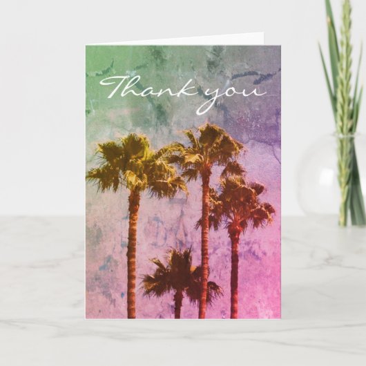  Waterverf Palm Trees Colorful Bedankt Kaart (Voorkant)
