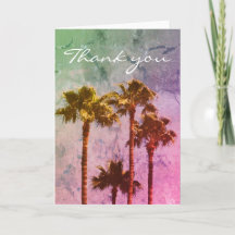  Waterverf Palm Trees Colorful Bedankt