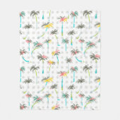 Waterverf Palm Trees Fleece Deken (Voorkant)