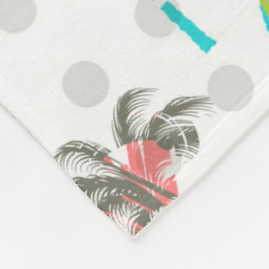 Waterverf Palm Trees Fleece Deken (Hoek)