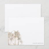 Waterverf palm Trees gepersonaliseerd Notitiekaartje (Voorkant / Achterkant)