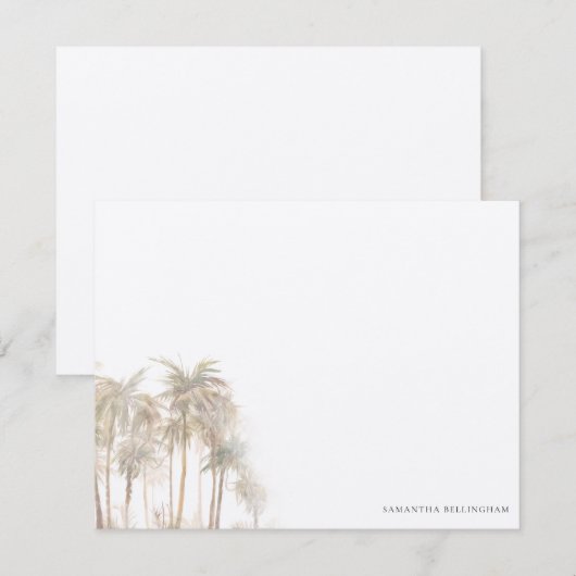 Waterverf palm Trees gepersonaliseerd Notitiekaartje (Voorkant / Achterkant)