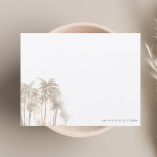 Waterverf palm Trees gepersonaliseerd Notitiekaartje
