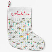 Waterverf Palm Trees | Jouw namen toevoegen Kleine Kerstsok (Voorkant)