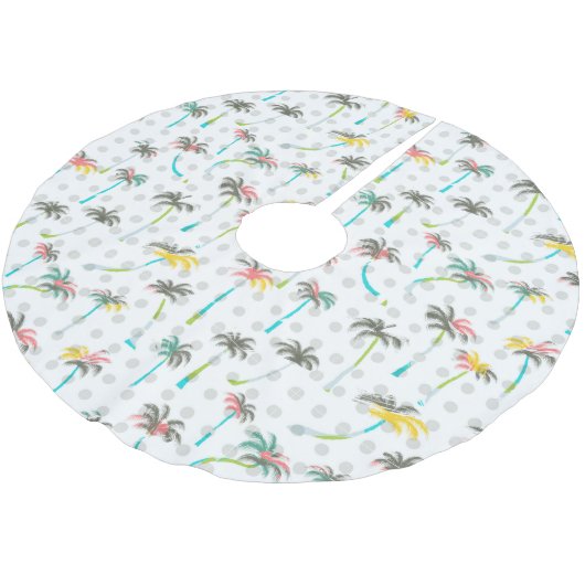 Waterverf Palm Trees Kerstboom Rok (Gekanteld)