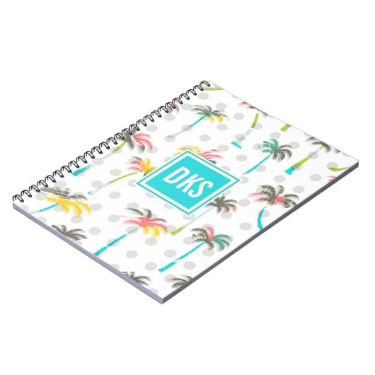 Waterverf Palm Trees | Monogram Notitieboek (Linkerzijde)