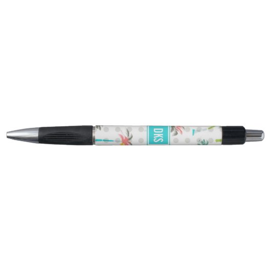Waterverf Palm Trees | Monogram Pen (Voorkant)