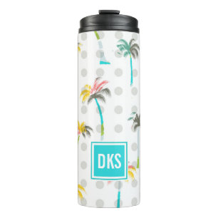 Waterverf Palm Trees   Monogram Thermosbeker