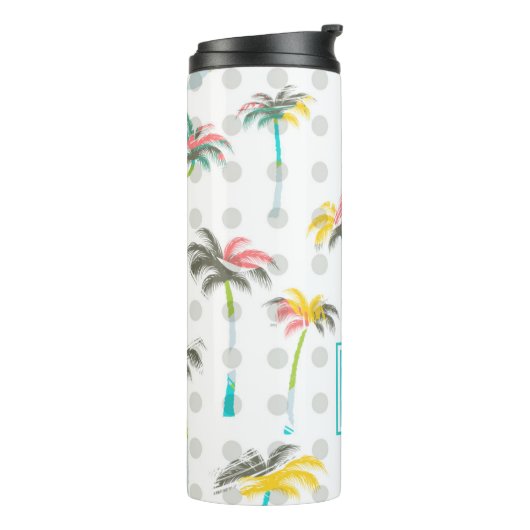 Waterverf Palm Trees | Monogram Thermosbeker (Gedraaid links)