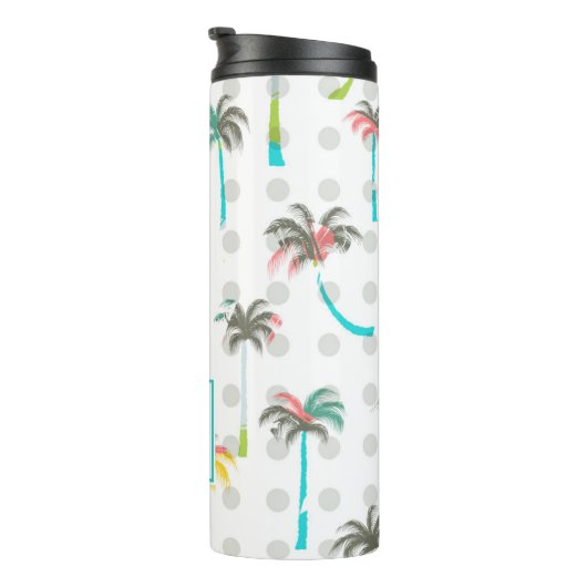 Waterverf Palm Trees | Monogram Thermosbeker (Geroteerd rechts)