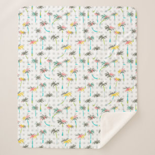 Waterverf Palm Trees Sherpa Deken
