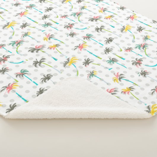 Waterverf Palm Trees Sherpa Deken (3/4)