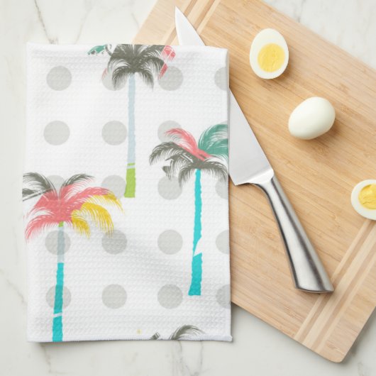 Waterverf Palm Trees Theedoek (Quarter Fold)