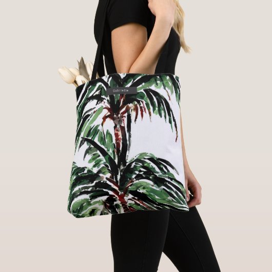Waterverf Palm Trees Tote Bag (Dichtbij)