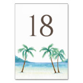 Waterverf Palm Trees Tropical Beach Wedding Kaart (Voorkant)